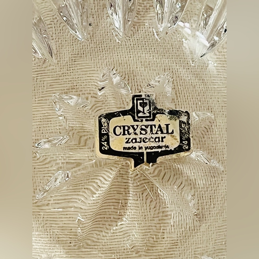 Vintage Crystal Zajecar Yugoslavia 24% Lead Crystal Bowls Set of 2 - Picture 5 of 11